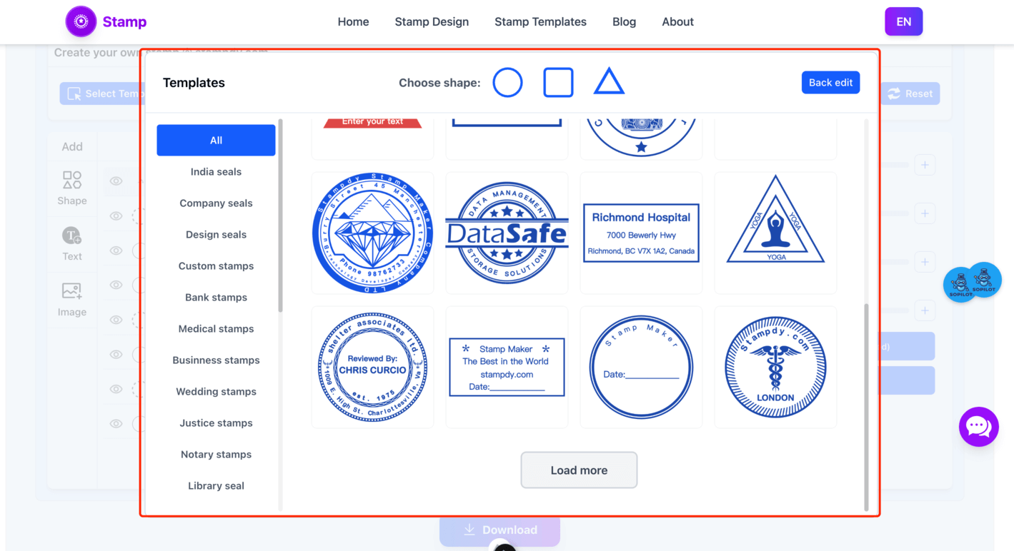 choose stamp maker template