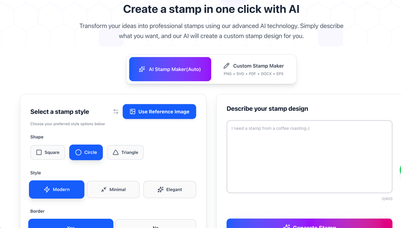 Online stamp maker tool